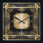 Art Deco Elegant Fyrkantig Klocka<br><div class="desc">Stor klockdesign. Du kommer att älska den liksom andra. Använd gärna denna design för andra produkter du gillar eller för att anpassa och lägga till din text. Följ mig för mer. Tack. Ha en trevlig dag.</div>