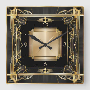 Art Deco Elegant Fyrkantig Klocka
