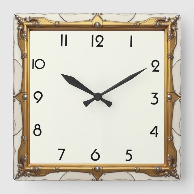 Art Deco Elegant Fyrkantig Klocka (Framsida)