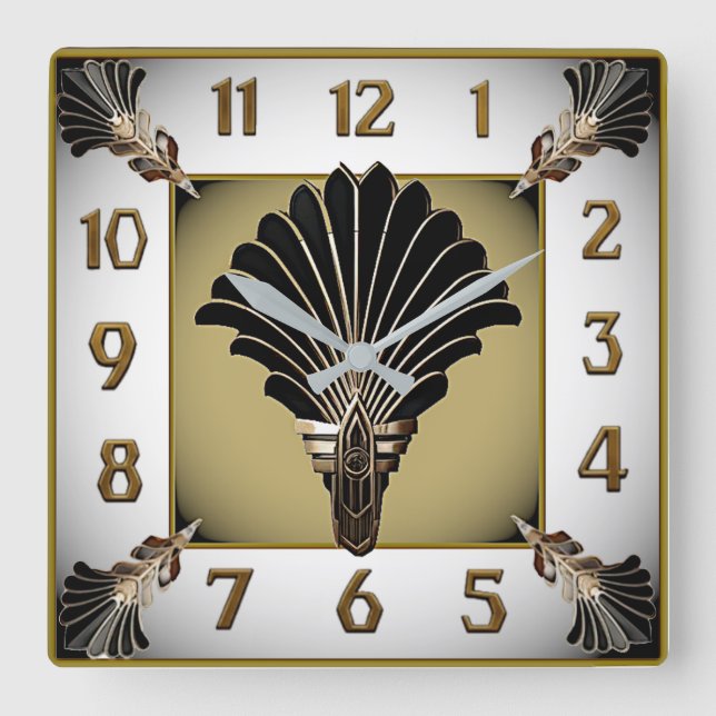 Art Deco Elegant Fyrkantig Klocka (Framsida)