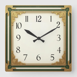 Art Deco Elegant Fyrkantig Klocka