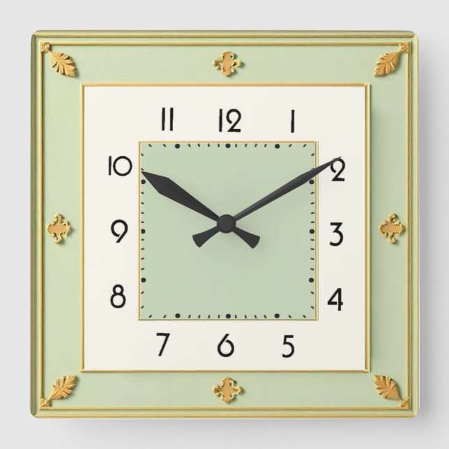 Art Deco Elegant Fyrkantig Klocka (Framsida)