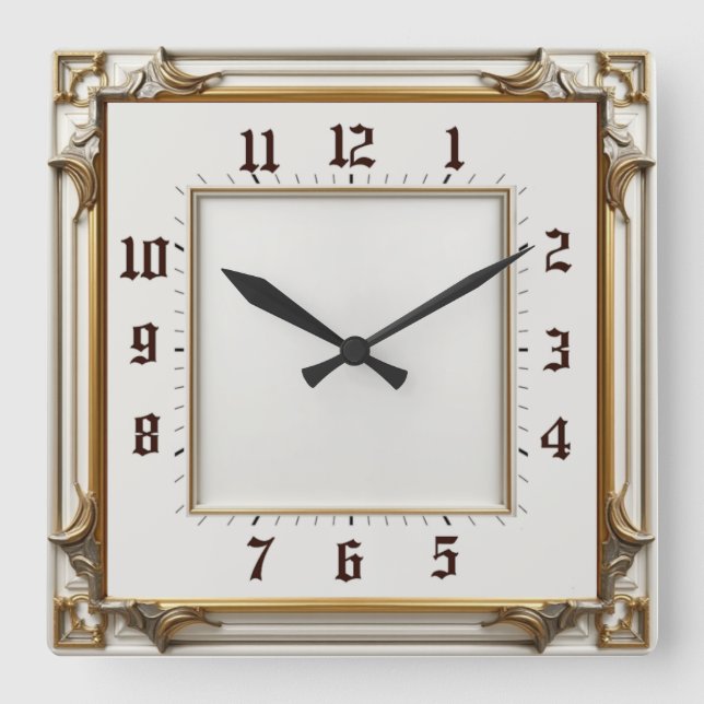 Art Deco Elegant Fyrkantig Klocka (Framsida)