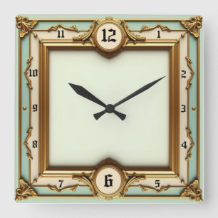 Art Deco Elegant Fyrkantig Klocka