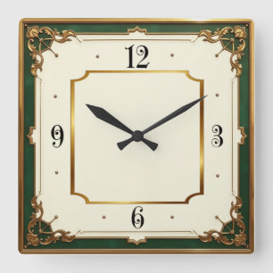 Art Deco Elegant Fyrkantig Klocka
