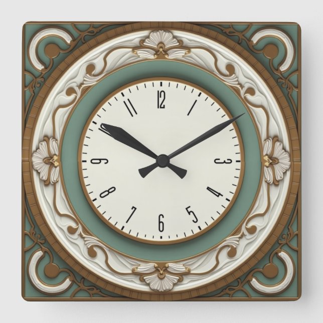Art Deco Elegant Fyrkantig Klocka (Framsida)