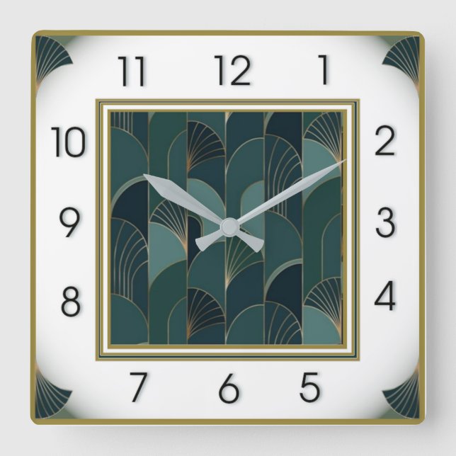 Art Deco Elegant Fyrkantig Klocka (Framsida)
