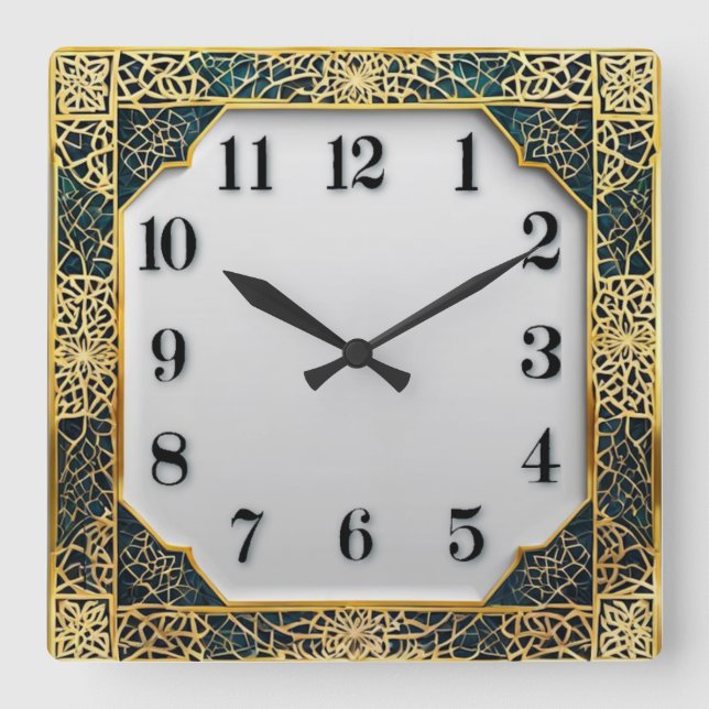Art Deco Elegant Fyrkantig Klocka (Framsida)