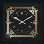 Art Deco-elegant Fyrkantig Klocka<br><div class="desc">Underbar klockdesign. Du kommer att kärlek det som andra. Du kan fritt använda den här designen för andra produkter som du gillar eller anpassa och lägga till texten. Följ mig för mer. Tack. Ha en trevlig dag.</div>