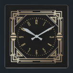 Art Deco-elegant Fyrkantig Klocka<br><div class="desc">Underbar klockdesign. Du kommer att kärlek det som andra. Du kan fritt använda den här designen för andra produkter som du gillar eller anpassa och lägga till texten. Följ mig för mer. Tack. Ha en trevlig dag.</div>