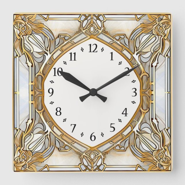 Art Deco Elegant  Fyrkantig Klocka (Framsida)