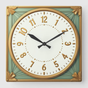 Art Deco Elegant Fyrkantig Klocka