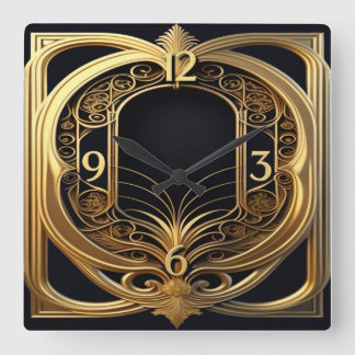 Art Deco Elegant Fyrkantig Klocka