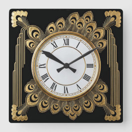 Art Deco Elegant Fyrkantig Klocka