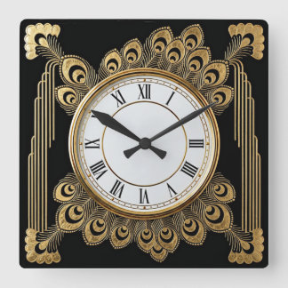 Art Deco Elegant Fyrkantig Klocka