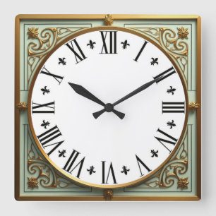 Art Deco Elegant Fyrkantig Klocka