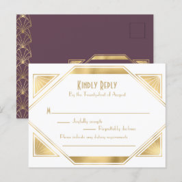 Art Deco elegant Great Gatsby RSVP-inbjudan Post Inbjudan Vykort