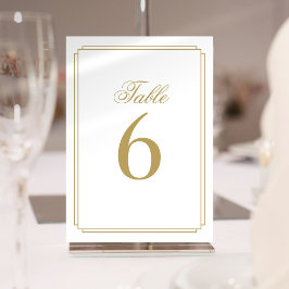 Art Deco Elegant Guld Bordnummer Inbjudningar
