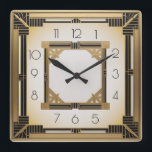 Art Deco Elegant Guld Fyrkantig Klocka<br><div class="desc">Underbar klockdesign. Du kommer att kärlek det som andra. Du kan fritt använda den här designen för andra produkter som du gillar eller anpassa och lägga till texten. Följ mig för mer. Tack. Ha en trevlig dag.</div>