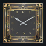 Art Deco Elegant Guld Fyrkantig Klocka<br><div class="desc">Underbar klockdesign. Du kommer att kärlek det som andra. Du kan fritt använda den här designen för andra produkter som du gillar eller anpassa och lägga till texten. Följ mig för mer. Tack. Ha en trevlig dag.</div>
