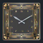 Art Deco Elegant Guld Fyrkantig Klocka<br><div class="desc">Underbar klockdesign. Du kommer att kärlek det som andra. Du kan fritt använda den här designen för andra produkter som du gillar eller anpassa och lägga till texten. Följ mig för mer. Tack. Ha en trevlig dag.</div>