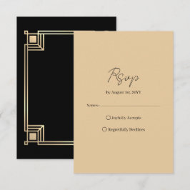 Art Deco Elegant Guld Ram OSA Kort