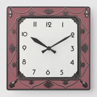 Art Deco Elegant Rosa Fyrkantig Klocka