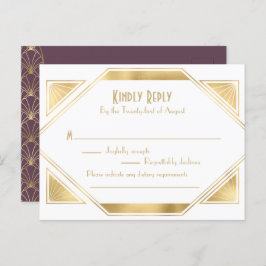 Art Deco elegant Stor Gatsby RSVP-inbjudan Post Inbjudan Vykort