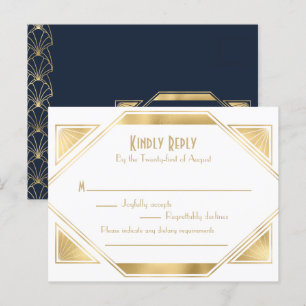 Art Deco elegant Stor Gatsby RSVP-inbjudan Post Inbjudan Vykort