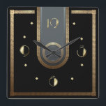 Art Deco-elegant svart och guld Fyrkantig Klocka<br><div class="desc">Underbar klockdesign. Du kommer att kärlek det som andra. Du kan fritt använda den här designen för andra produkter som du gillar eller anpassa och lägga till texten. Följ mig för mer. Tack. Ha en trevlig dag.</div>