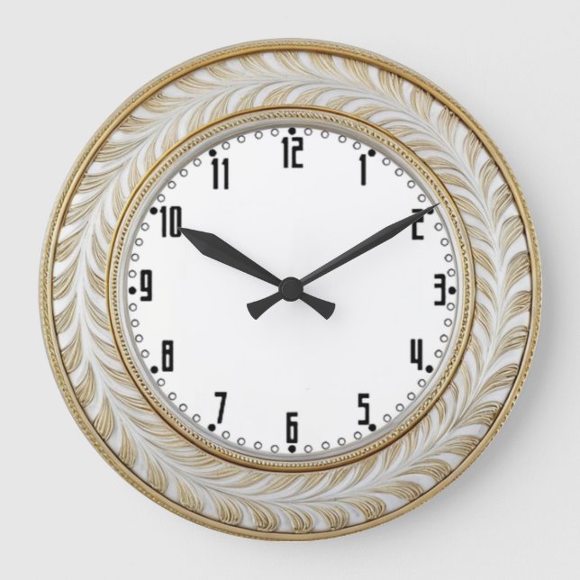 Art Deco Elegant Väggtavla Stor Klocka (Framsida)