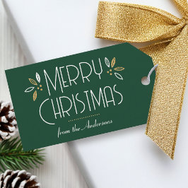 Art Deco-Eleganten Typografi Grönt Guld Presentetikett