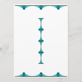 Art deco elements in teal green menu meny
