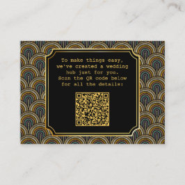 Art Deco Embroidered-Style QR Code Enclosure Card Tilläggskort