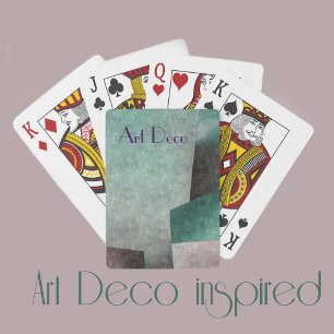 Art Deco Emerald Grönt och Mauve Personlig Casinokort