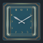 Art Deco enkel Fyrkantig Klocka<br><div class="desc">Underbar klockdesign. Du kommer att kärlek det som andra. Du kan fritt använda den här designen för andra produkter som du gillar eller anpassa och lägga till texten. Följ mig för mer. Tack. Ha en trevlig dag.</div>