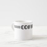Art Deco Espressomugg<br><div class="desc">Konst Deco-design med ord-kaffe och svart rand</div>