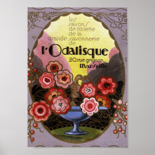 Art Deco-etikett Odalisque Toilette Poster