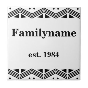 Art Deco Family namn Ceramic Tile Kakelplatta