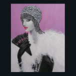 ART DECO FANTASY LADY POSTER<br><div class="desc">Original acrylic fantasy lady portrait,  created by artist,  Dian Bernardo... ... A beautiful lady from the art deco era,  timeless in her elegance.  This poster would look good anywhere in your home.  A great conversation piece and a wonderful gift item.</div>