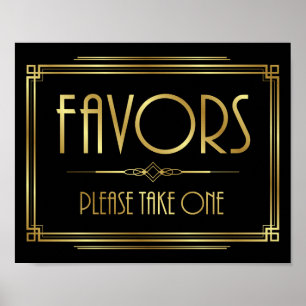 Art Deco FAVORS - TA ETT TECKEN Poster
