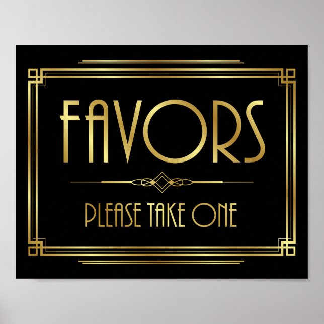 Art Deco FAVORS - TA ETT TECKEN Poster (Framsidan)
