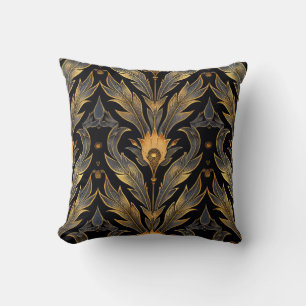 Art Deco Feather Mönster Kudde