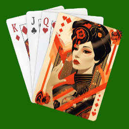 Art Deco Female Porträtt Casinokort