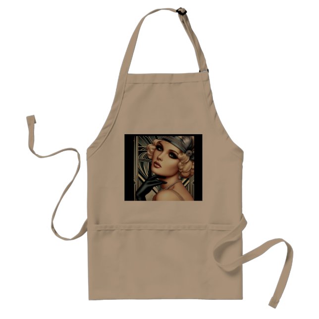 Art Deco Femme Fatale Apron Förkläde (Framsidan)