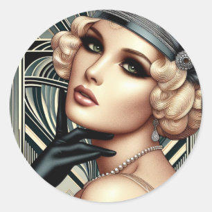 Art Deco Femme Fatale Klistermärke