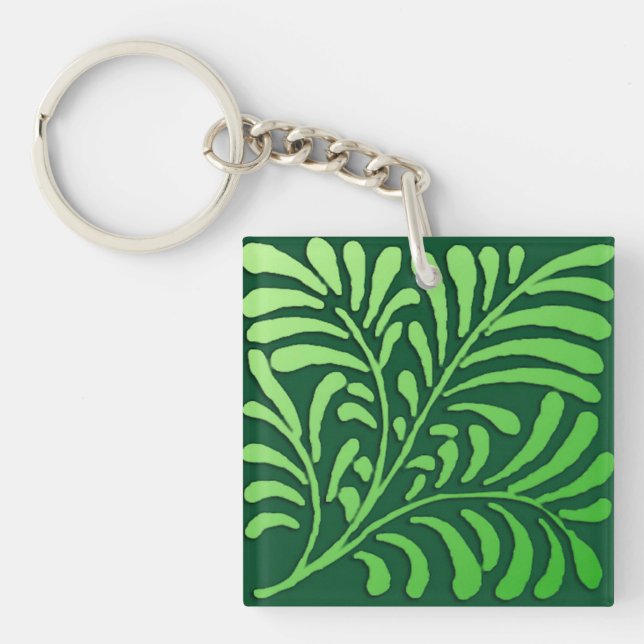 Art Deco fern mönster - gröntens nyanser (Framsidan)