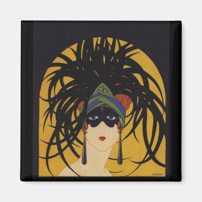 Art Deco Festive Dam Magnet (Framsidan)
