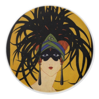 Art Deco Festive Lady Knopp