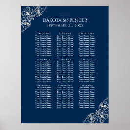 Art Deco Filigree | Silver Grått Sjöfartsschema Poster